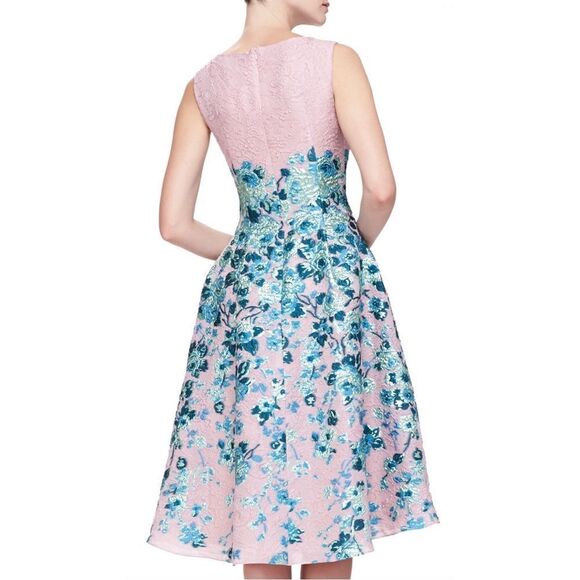 Lela Rose Floral-Jacquard A-Line Dress size 8 - Picture 2 of 13